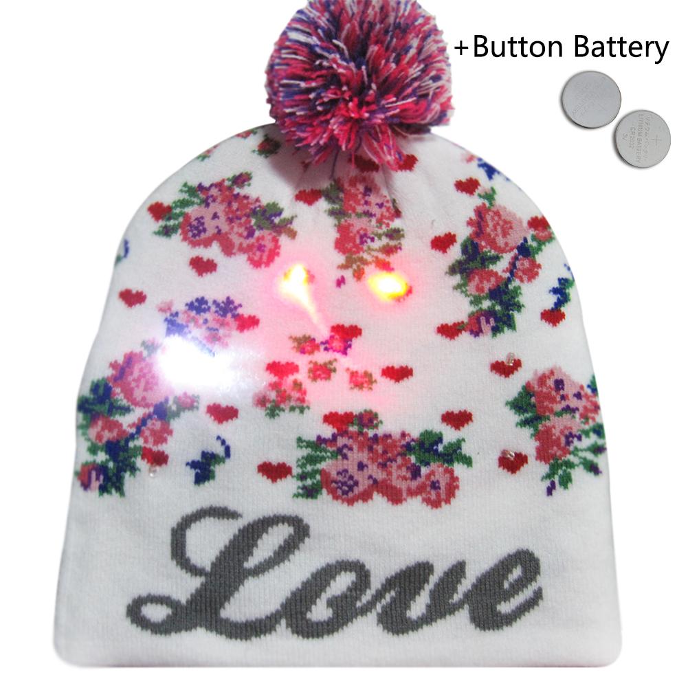 Europese En Amerikaanse Kerst Dag Gloeiende Hoed Led Kleurrijke Licht Knit Wol Cap Gloeiende Hoed LED Kleurrijke Licht Knit Cap garen: 23