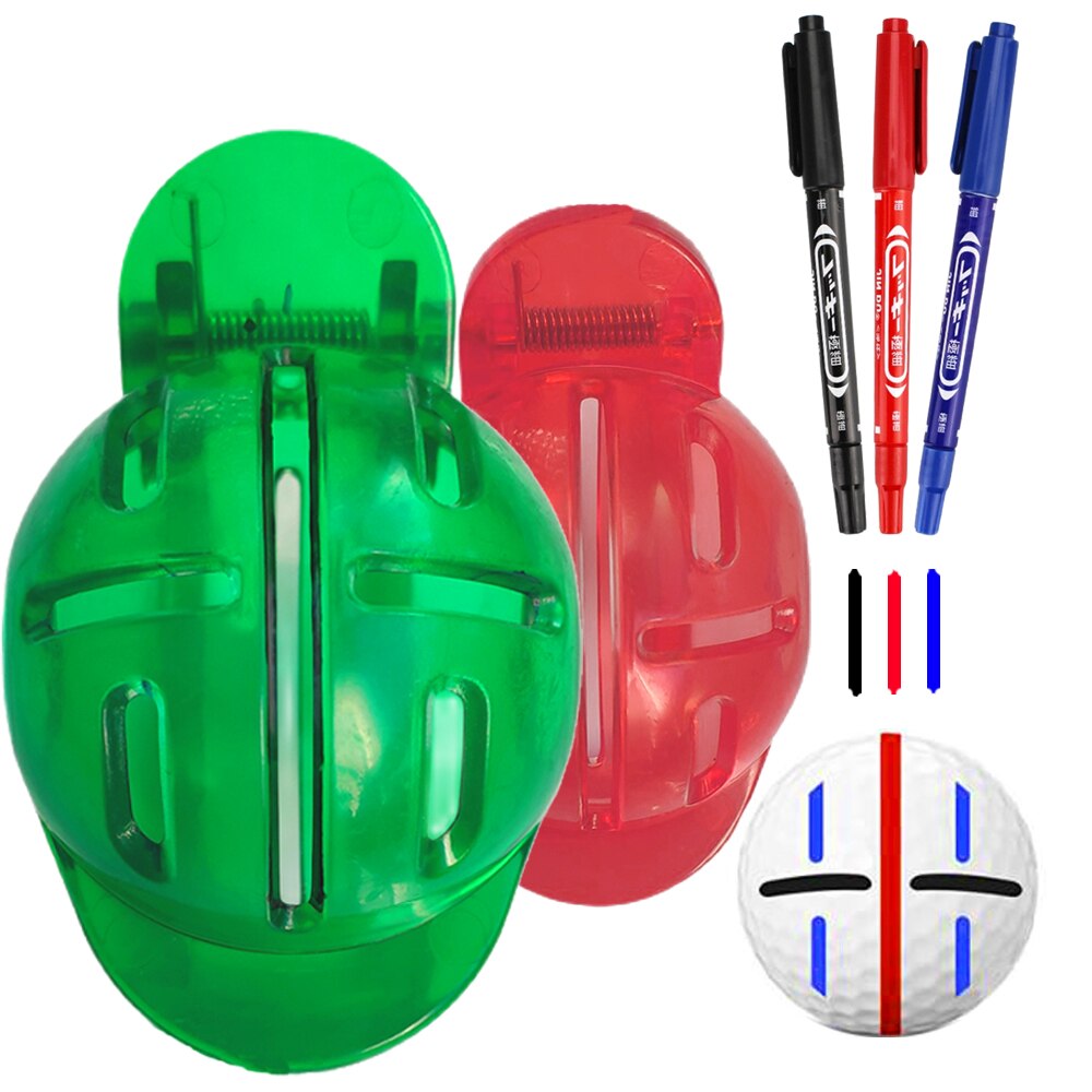 Golf Ball Liner Golf linie stift 3 farben stift 2 farbe kunststoff Liner für Golfspieler praxis Zeichnung Kennzeichnung Ausrichtung Putten Werkzeug
