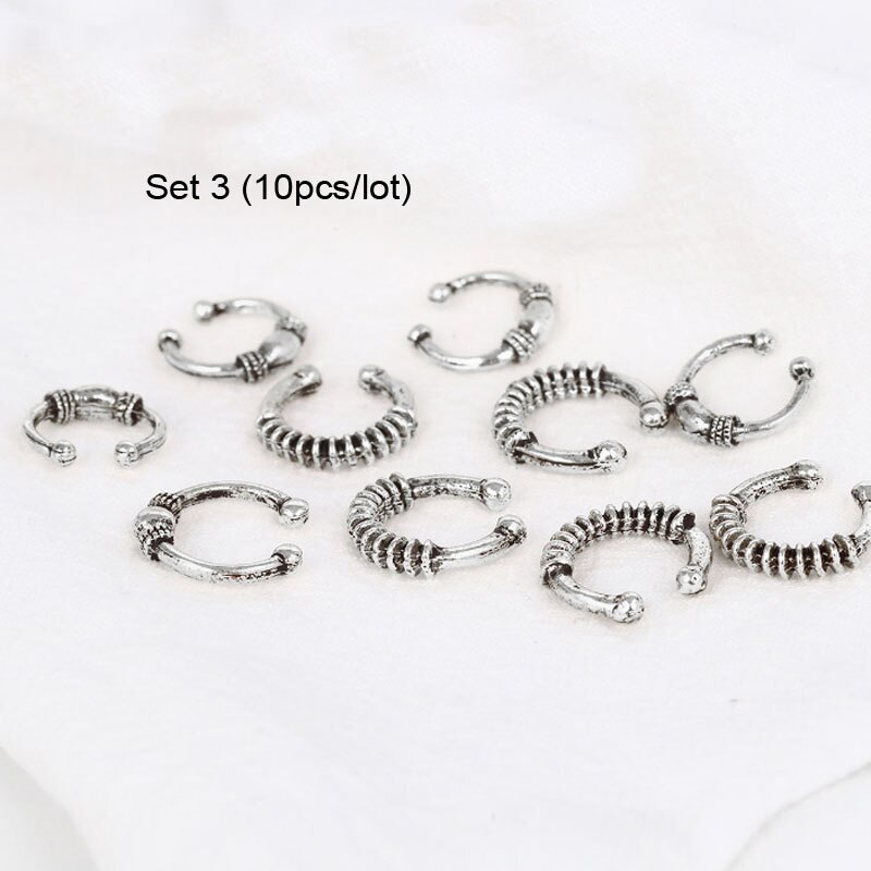 5 uds trenzas de pelo temor Dreadlock BeadsAncient oro/plateado ajustable trenzas de pelo de estrella de mar shell brazalete Clip de trenza de aro