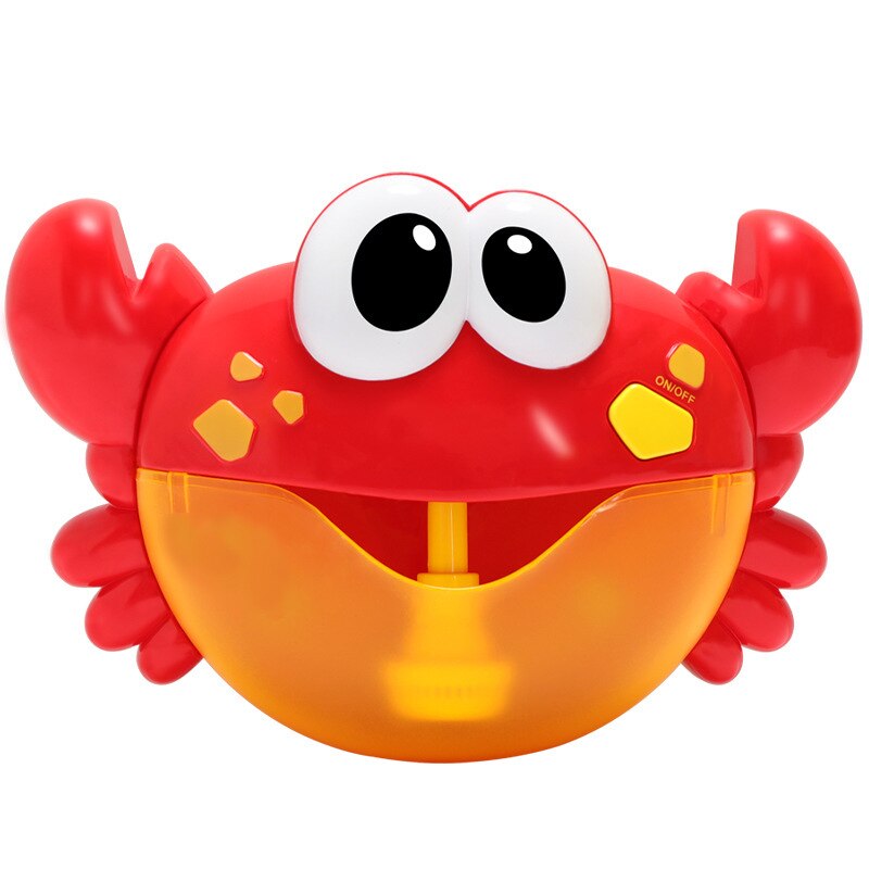 Børn boble maskine krabbe med musik børn badelegetøj sæbe automatisk boble maker baby badeværelse legetøj: Rød