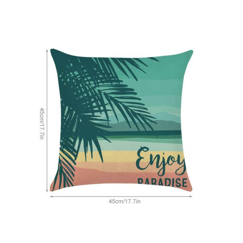 Tropische Plant Groen Blad Regenwoud Zomer Thema Kussensloop Sofa Kussenhoes Linnen Plant Printing Kussen Multi-color Optie