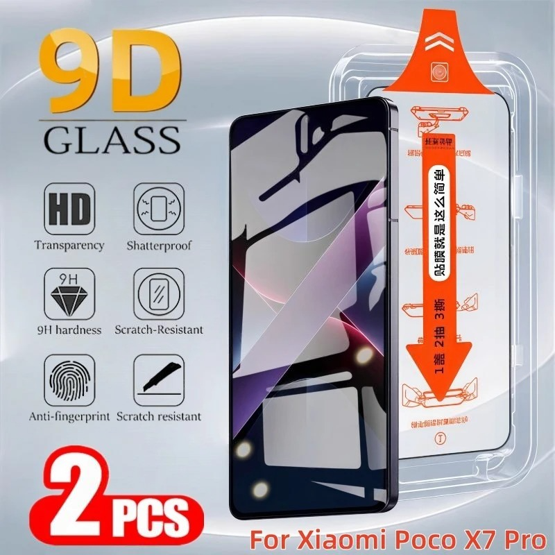 For Xiaomi POCO X7 Pro Premium Tempered Glass Fingerprint Unlock Glass For Xiaomi POCO X7Pro X6Pro Dust Free Screen Protector