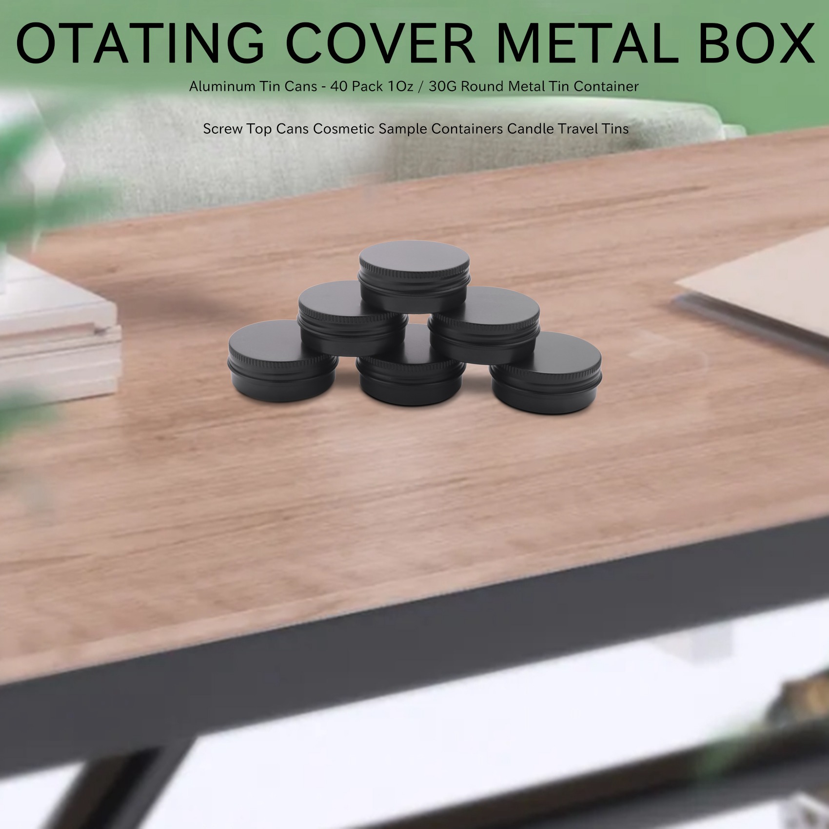 Aluminum Tin Cans - 40 Pack 1Oz / 30G Round Metal Tin Container Screw Top Cans Cosmetic Sample Containers Candle Travel Tins