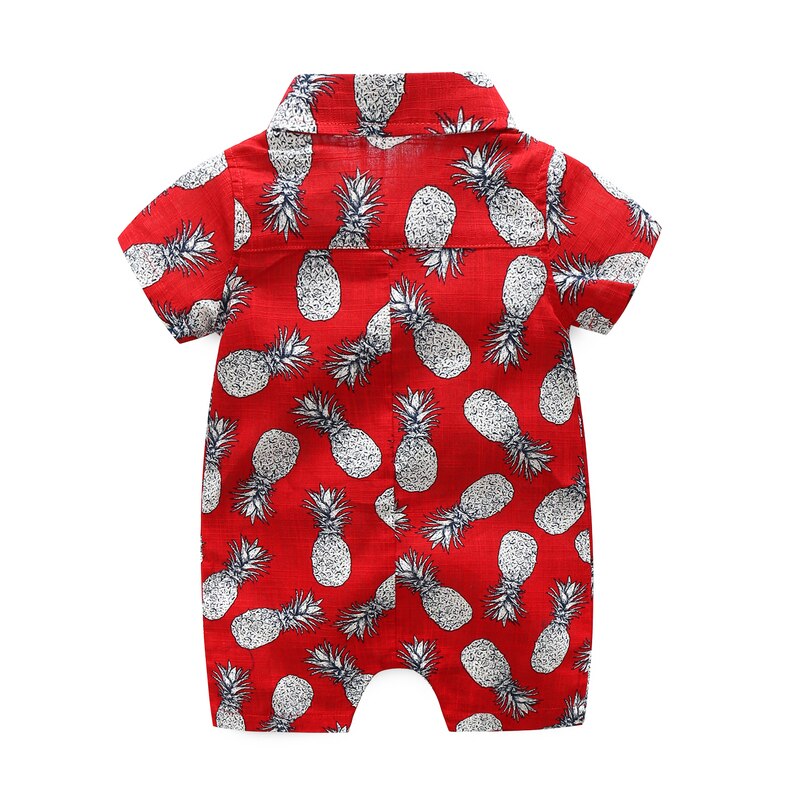 Kimocat Baby-jungen-Overall, lässig, kurzärmelig, sommerlicher Strand-strampler mit drucken, Baby-urlaubskleidung für 0-3- jährige