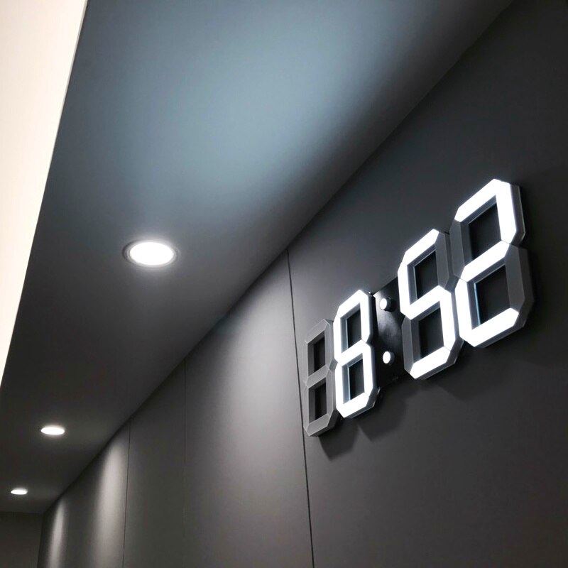Reloj despertador Digital LED 3D, reloj de pared tridimensional, colgante, calendario de mesa, termómetro, muebles de reloj electrónico