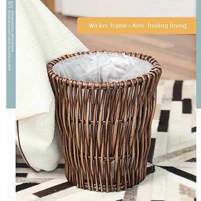 Rotan Prullenbak Wilg Huisvuilemmer Speelgoed Organizer Woonkamer Badkamer Prullenbak Home Decoratie