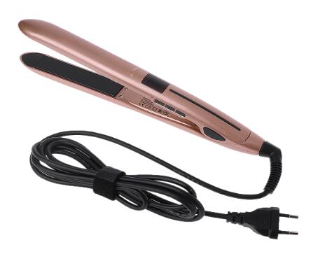 Pro Hair Salon PTC Flat Iron Hairs Straightener LCD Display Straightening Styler: Gold