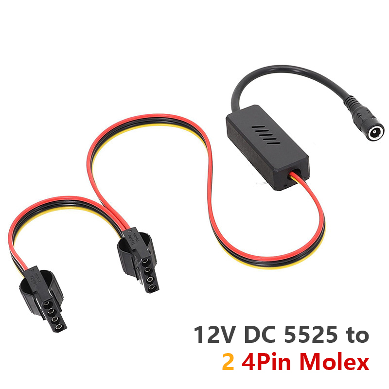 1pcs DC 5525 To SATA Hard Drive Power Supply Cable DC 12V To 4Pin Molex HDD Cable Step-down Voltage Regulator