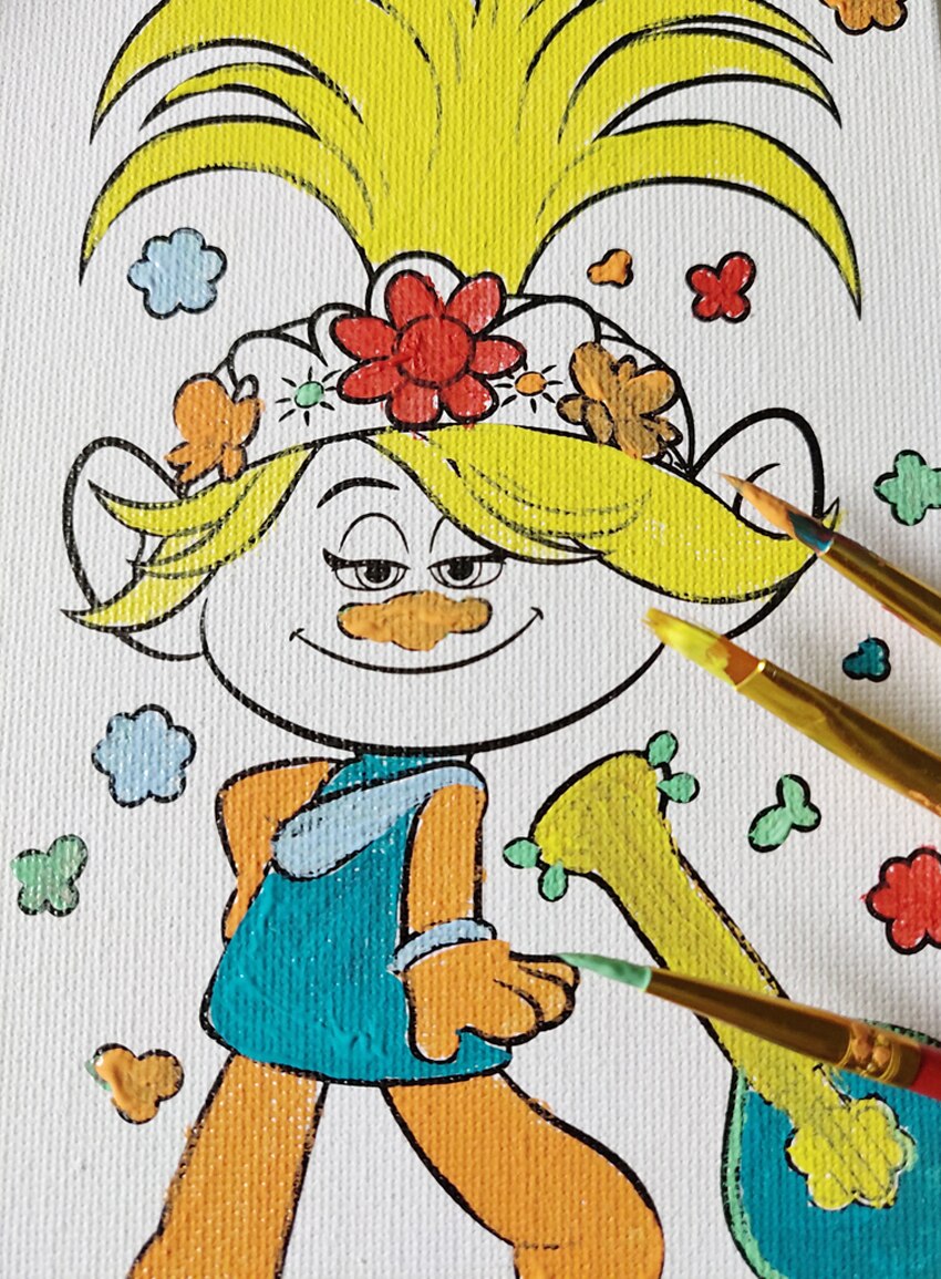 8x8Inch Sketchpad Line Drawing Canvas 20x20 Cm Pattern Random For Kids Or Students Oil And Acrylic Learning Paint Board