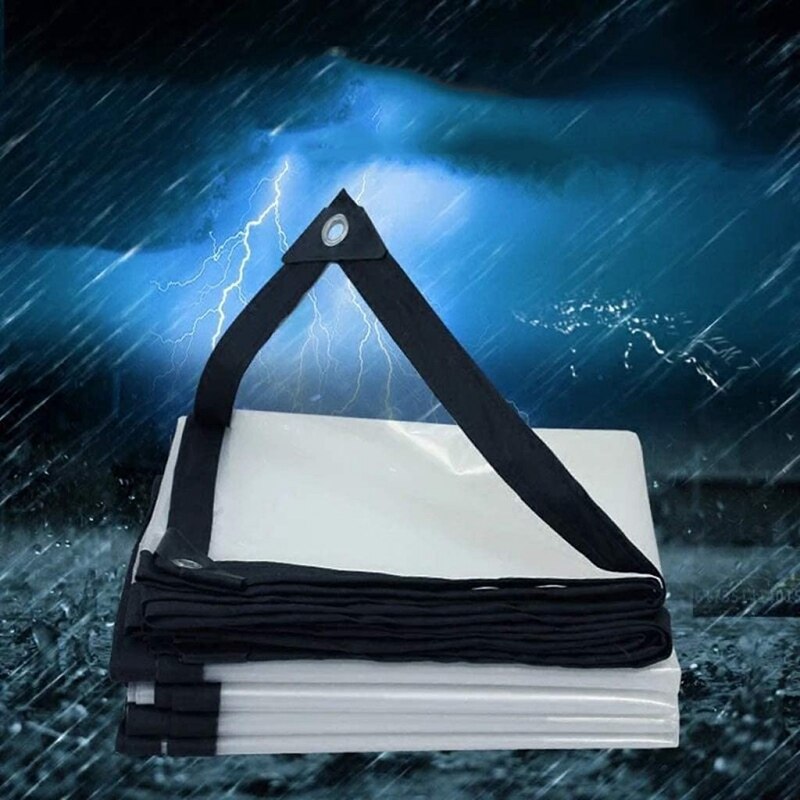 Shade Cloth Thick Tarp Cover,Clear Canopy Fabric, Waterproof Multi-Purpose Poly Tarpaulin With Grommets