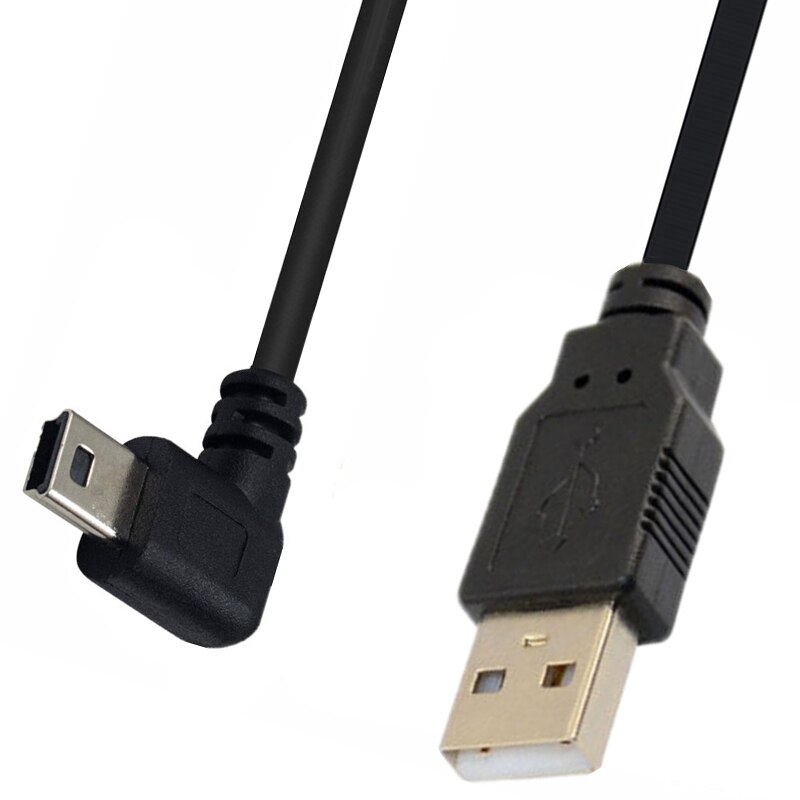 USB MINI 5Pin 5P 90° angle Male to USB 2.0 A Male Plug Data Cable 0.25m 1.5m 3m