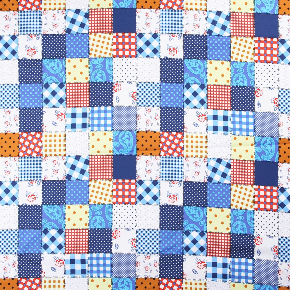 100% Katoen Mozaïek Plaid Rode Stof Diy Tafelkleed Kleding Kinderen Laken Tas Stof