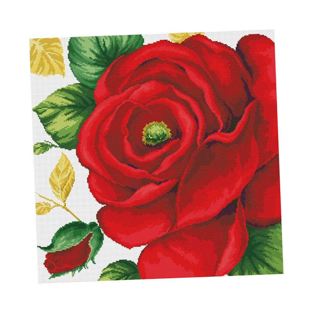 Red Roses Counted Cross Stitch Kits,Cross-Stitch Printed Fabric DIY DMC