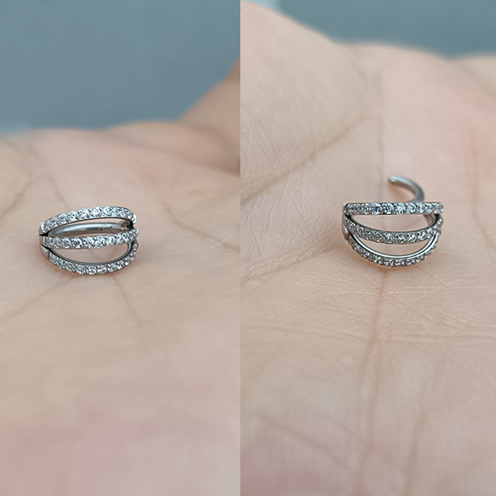 F136 Titanium 16G Scharnierend Segment Neusring Zc Septum Clicker Daith Oorbellen Hoepel Oor Kraakbeen Tragus Helix Piercing Sieraden