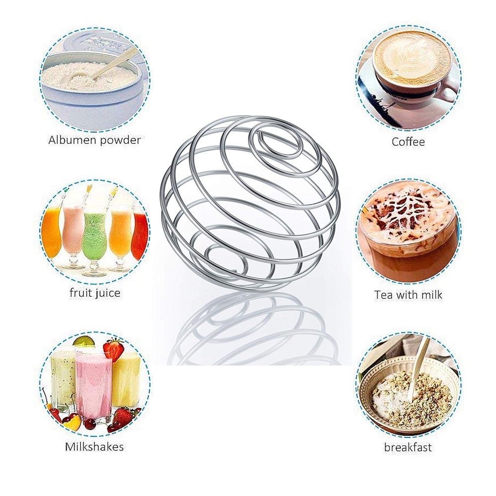 Rvs Garde Bal Gemengde Shaker Fles Eiwit Fitness Water Fles Sap Melk Mixer Creatieve Mengen Bar Drinken Gadgets