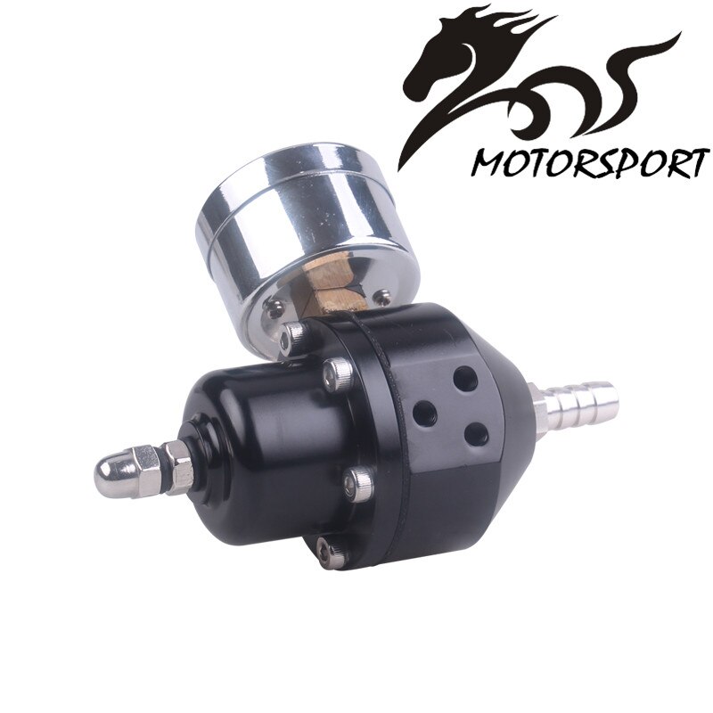 Universal Car Adjustable Fuel Pressure Regulator with Gauge black