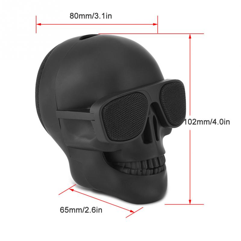 Skull altavoz principal portátil Mini inalámbrico Bluetooth 4,0, altavoz estéreo, Sonido HD de bajos mejorados únicos