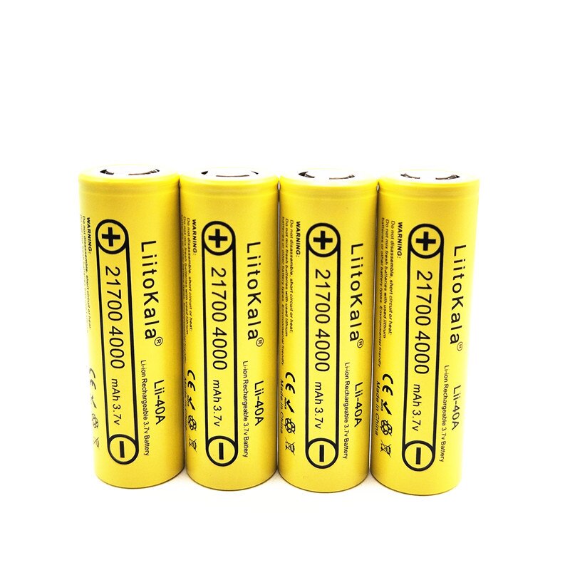 LiitoKala Lii-40A 21700 4000mah Rechargeable Battery lithium 40A 3.7V 10C discharge High Power batteries High Drain Batteries