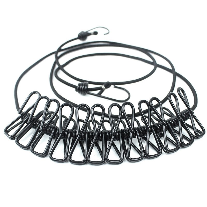 Portable Retractable Clothes Line Modern Household Storage Products Elastic Band Clip Windproof Non-Slip Clothesline: 06
