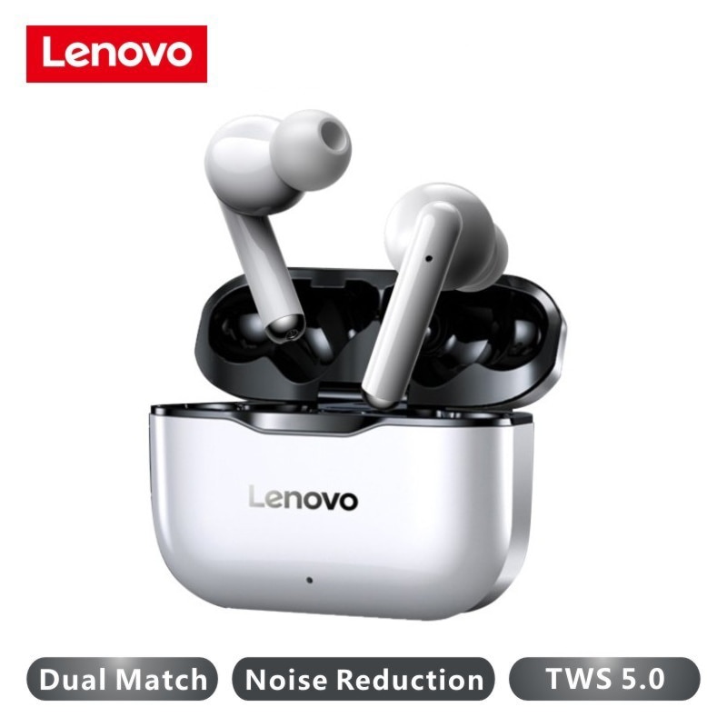 Nuovo auricolare Wireless Lenovo LP1 Bluetooth 5.0 doppia riduzione del rumore Stereo HIFI Bass Touch Control cuffie da 300mAH a lungo Standby