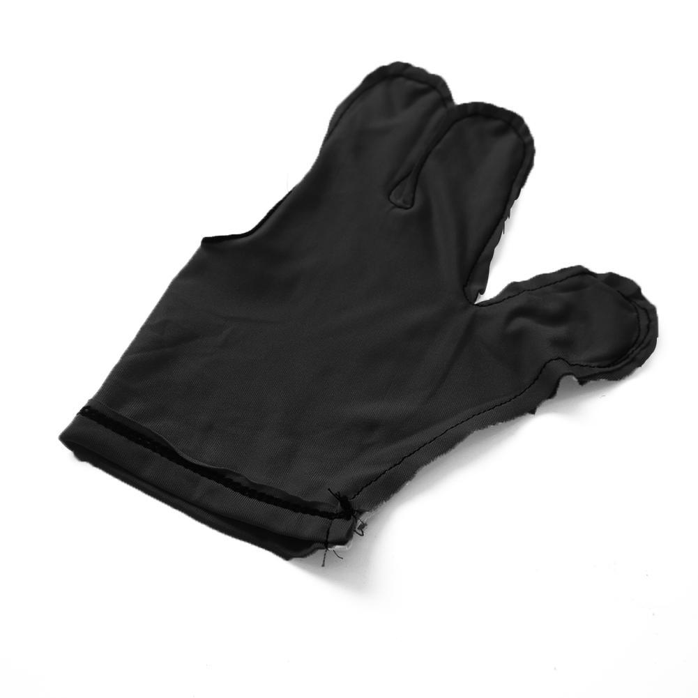 1 par de guantes de taco de billar inglés de tela, accesorios de dedo para piscina, tres manos, derecha, negra, izquierda D3Z2