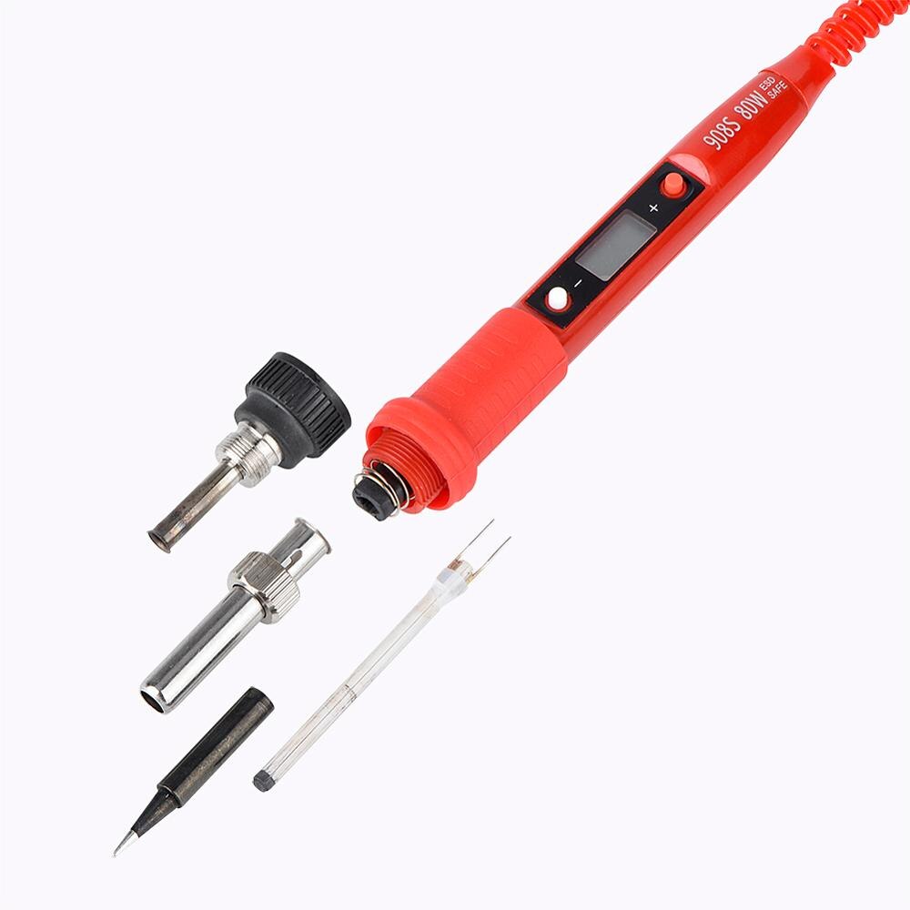JCD 908S Electric Soldering Iron Kit Portable LCD Digital Adjustable Temperature PCB BGA Soldering Iron Solder for Home DIY