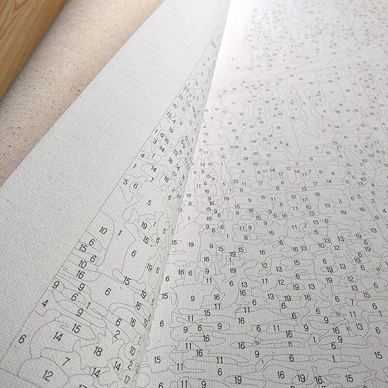 DIY Oil Painting on Canvas, Paint By Number Kit DIY Wall Decor Painting-Romantic Couple