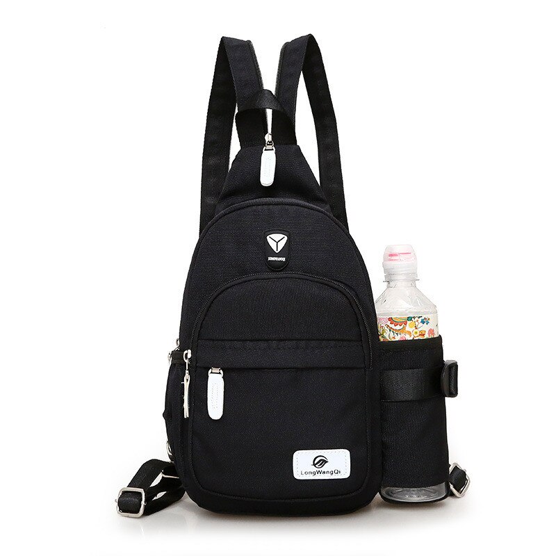 Novo saco de ombro de náilon feminino diário viagem pequenas mochilas saco feminino casual sacos de peito senhoras bagpack mochila: black