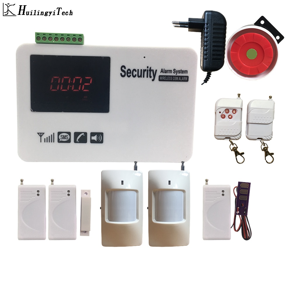 Gsm Sms Security Alarm System Screen Touch Wireless Home Alarm System with Motion Detecter DIY Kit