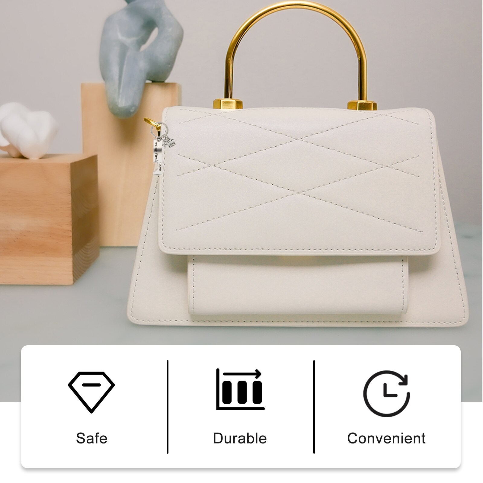 2pcs Housewarming Home Keychain Stainless Steel Key Rings