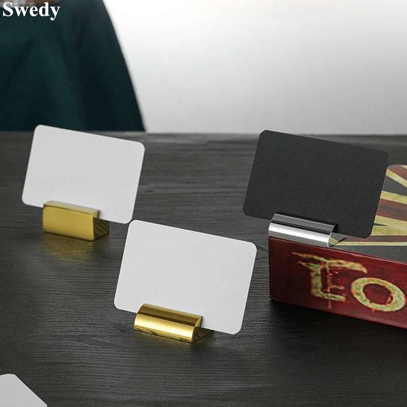 Roestvrijstalen tafelnummerhouder, naamkaartjeshouder, menukaarthouder, memokaarthouder, prijskaartjeshouder, papieren kaartjes, trouwfotohouder, fotobordhouder.