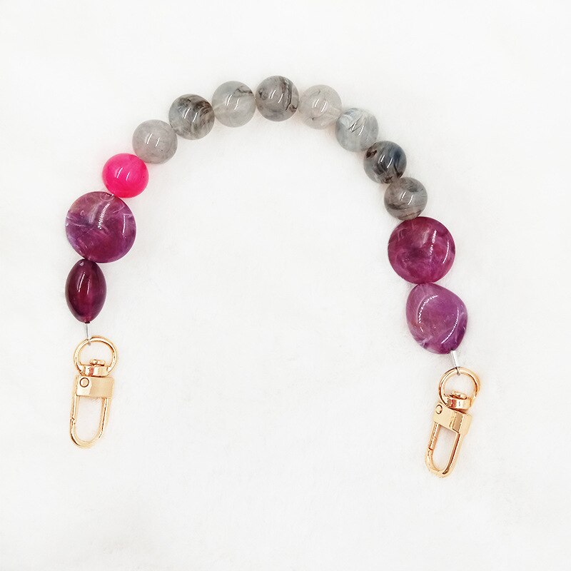 Woman Handbag Accessories Acrylic Resin Bag Chain Colorful Bead Pearl DIY Replacement Detachable Cute Purse Bag Handle Strap