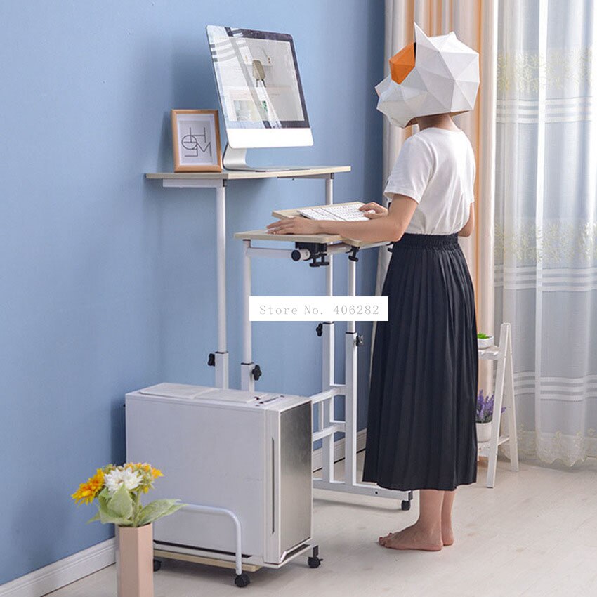 Modern Sit/Stand Computer Desk With Keyboard Tray Height Adjustable