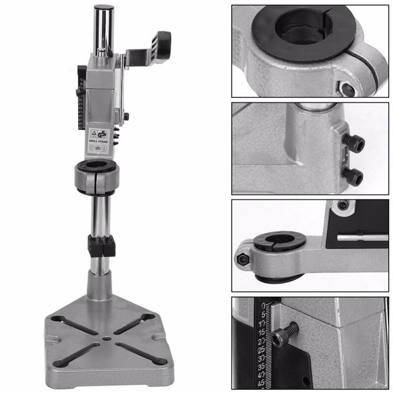 Drill Press Stand Tool Work Pillar Pedestal Clamp for Drilling Collet Adjustment Scale and Stop Added Functionality