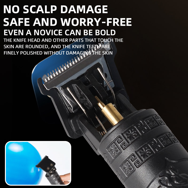 Haarschnitt-Rasierer für Männer, wiederaufladbarer Clipper-Rasierer für Erwachsene, elektrischer Vintage-Clipperrasierer für Zuhause, USB-Aufladung, Friseursalon, Black Dragon