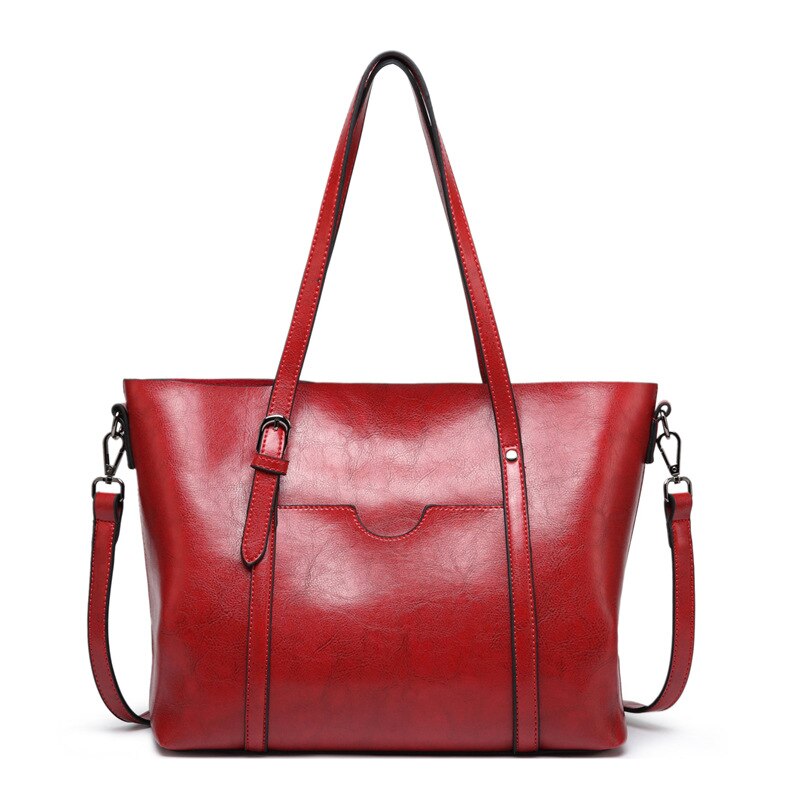 Hombro bolsa femenina de lujo del bolso de las mujeres bolsos de verano embrague sac mensajero vintage de cuero marrón grande tote bolsa: RED BAG