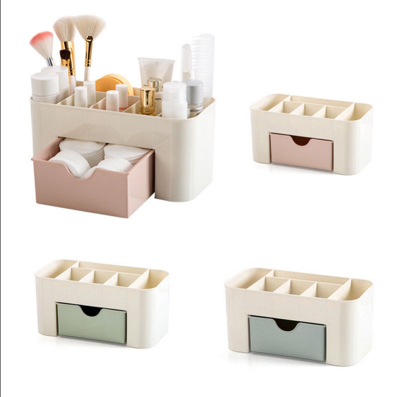 Makeup etui plast make-up arrangør opbevaringsæsker kosmetik beholder holder smykker diverse æske hjem