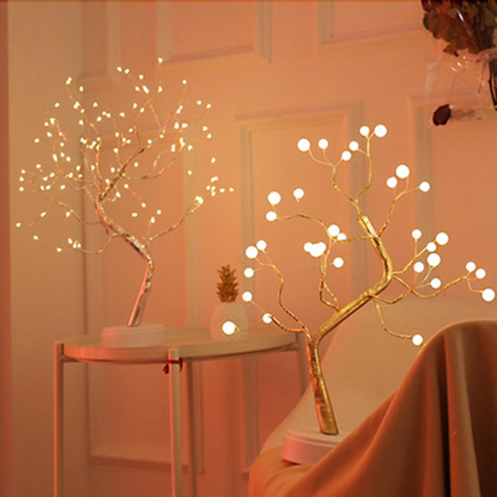 108 led usb vuurboom nachtlampje feest huisdecoratie sprookjesachtige verlichting kinderkamer lamp oplaadbare kraanbediening nachtlampje