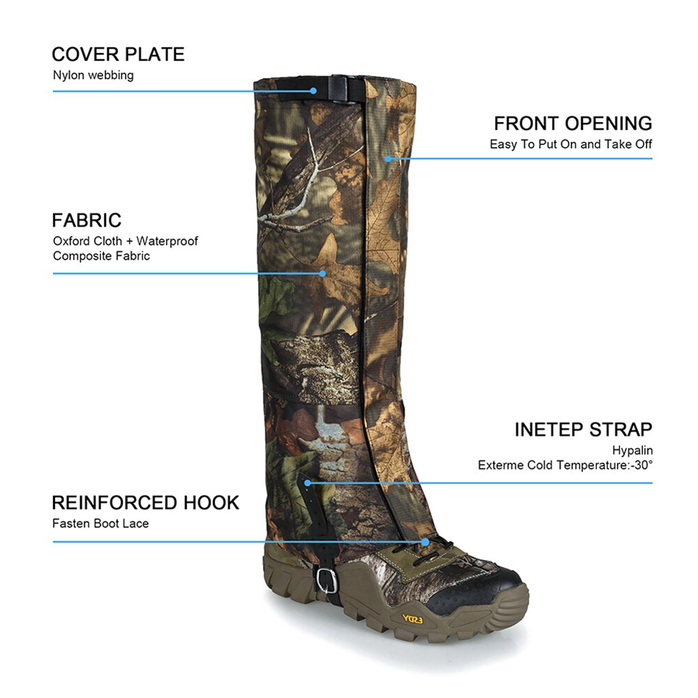 Waterdichte Been Gaiter Camouflage Draagbare Wandelen Klimmen Boot Cover Duurzaam Been Guard YA88