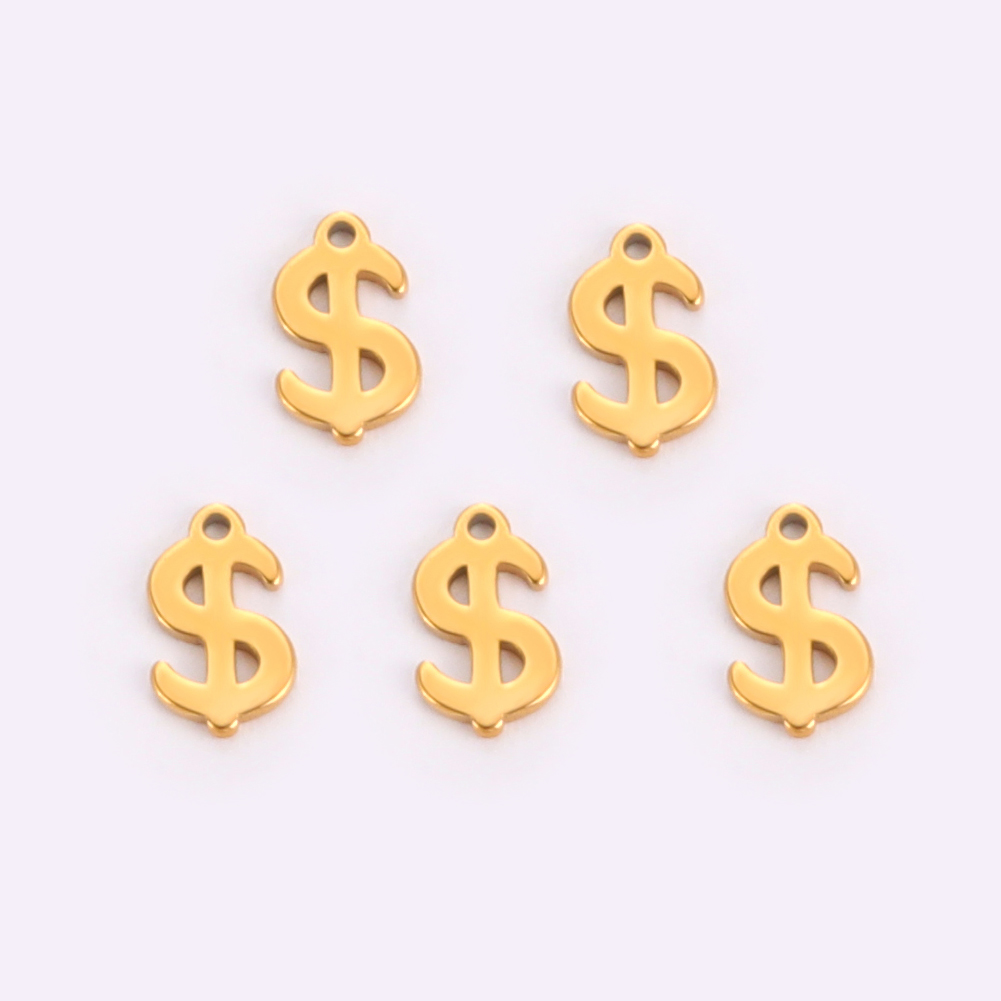 Teamer incantesimi in acciaio inossidabile creazione di gioielli alfabeto greco simbolo del dollaro ciondolo per collana braccialetto accessori fatti a mano fai da te: Rame antico placcato