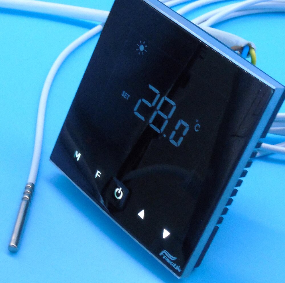 Podwójny czujnik ogrzewanie podłogowe przycisk dotykowy termostat z normą IEC certyfikacji