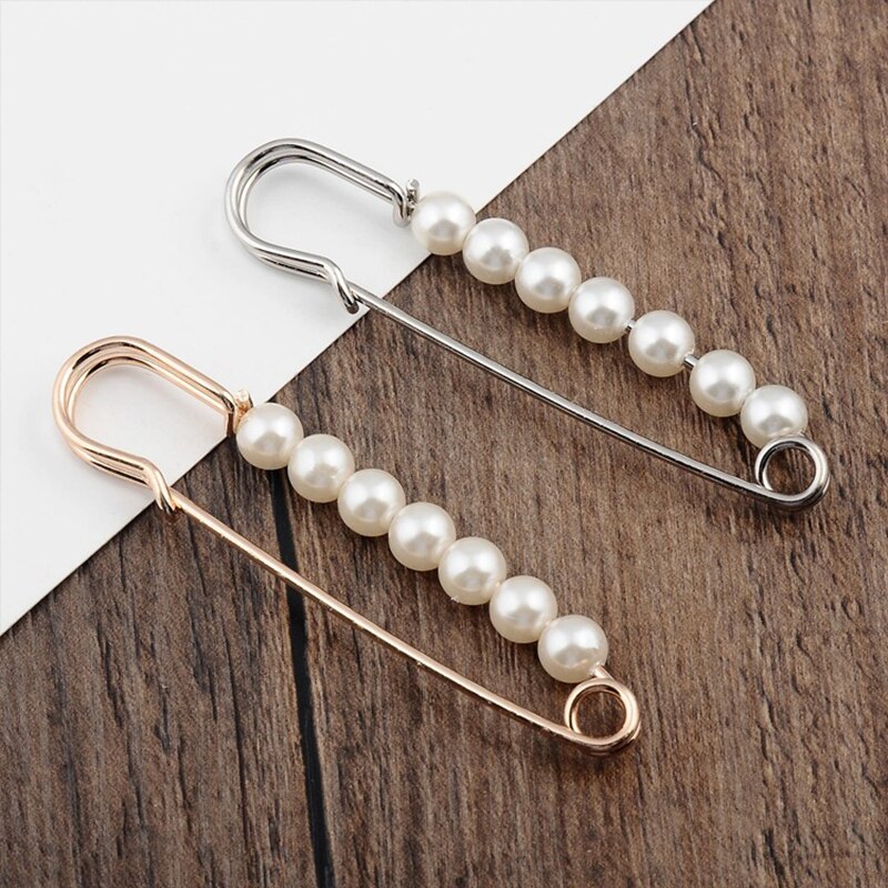 1PC Parel Kralen Pins Gesimuleerde Pearl Broche Pin Voor Vrouwen Mannen Kleding Accessoires Jurk Decoratie Gesp Pin Sieraden Broches