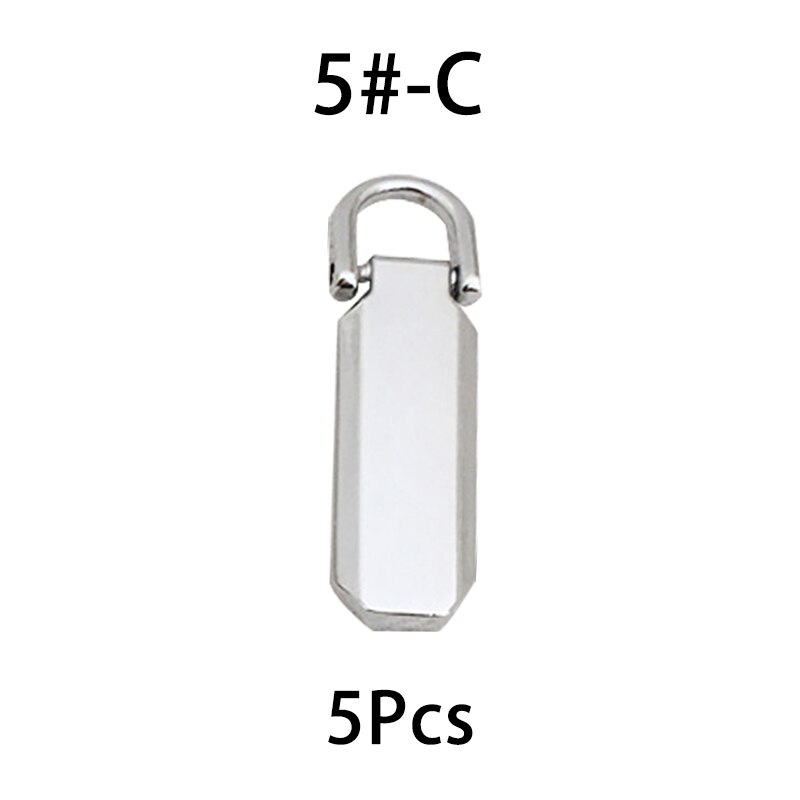 5pcs Detachable 3# 5# Metal Zipper Pullers for Zipper Sliders Head Zippers Repair Kits Zipper Pull Tab DIY Accessories: No.5 - C
