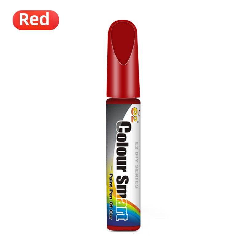 Auto Touch Up Paint Pen - Krasreparatieset voor auto's, vrachtwagens en SUV's - Hoogglans verffuller met borstel en fijne punt (7 kleuren): Rood