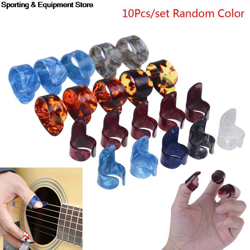 10 Uds. De púas y dedos índice para guitarra, Mediador, celul, ul, color aleatorio, accesorios para guitarra