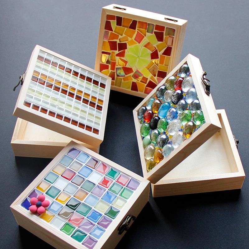 funkeln Kristall Mosaik Unregelmäßig Geformte Mosaik Steine DIY Stein Fragmente Gemischt Farbe Mosaik Handwerk Dekor