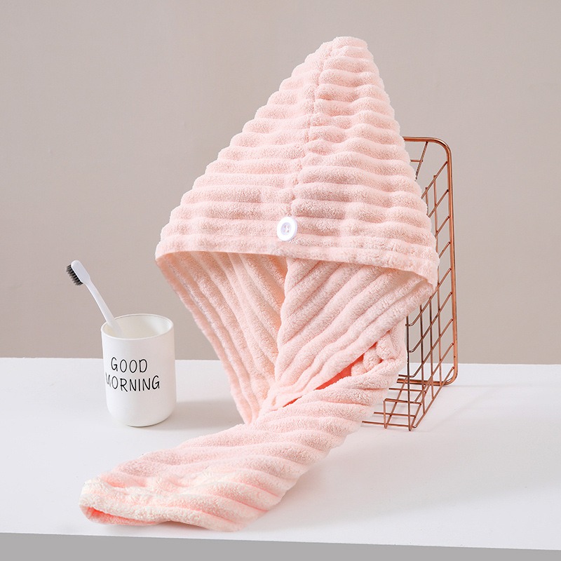 1 Stuks Microfiber Sneldrogende Haar Handdoek Cap Met Knop Super Absorptie Bad Hoed Sneldrogende Haardrogen Wrap hoed Handdoek Voor Vrouwen