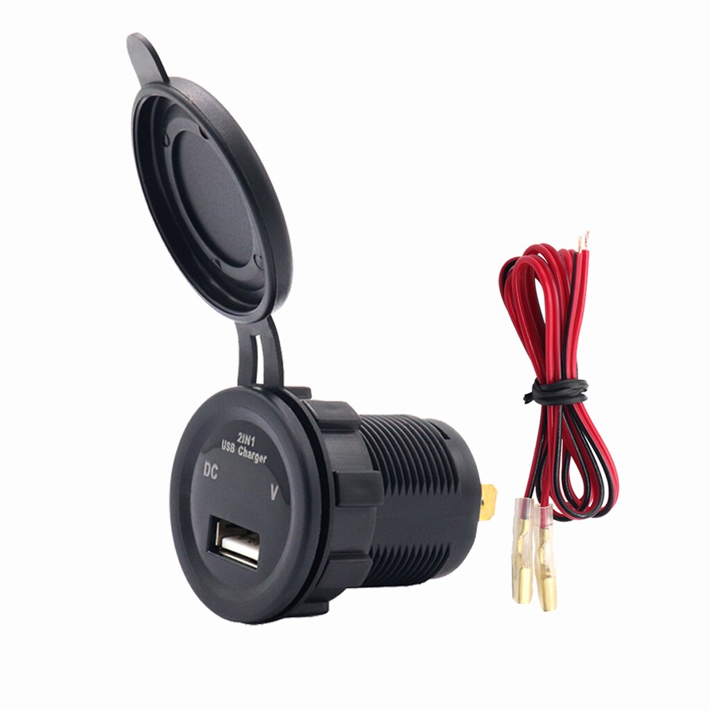 2 In 1 USB Quick Charge USB Charger 5V 3A LED Display Voltmeter Car QC Quick Charge Charger for Car Boat Motorcycle 12-24V