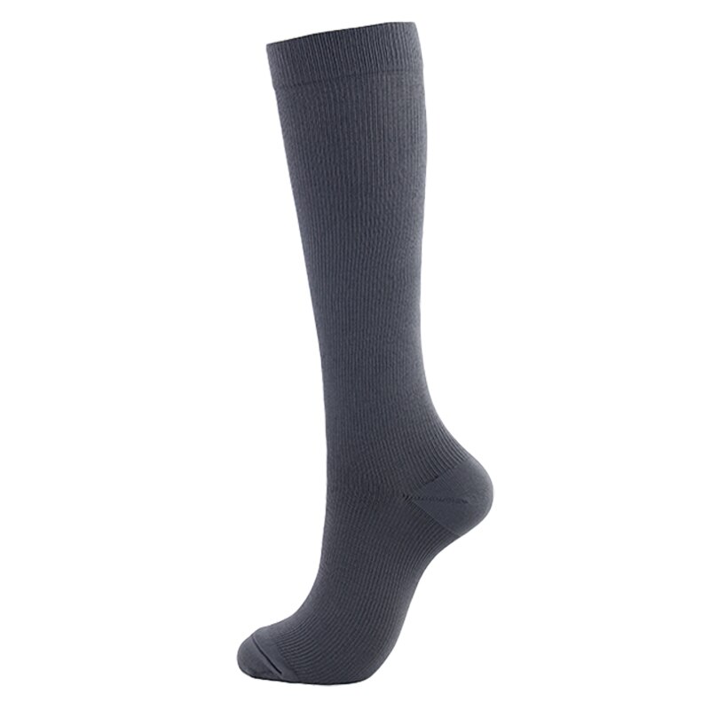 Moda Socmark Hoge Kwal Unisex Compressie Kous Druk Spataderen Kniehoge Ondersteuning Stretch Druk Circulatie: Gray / Xxl