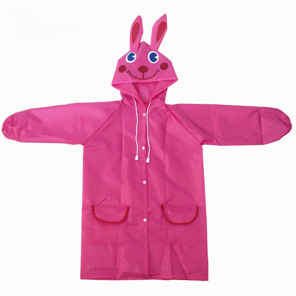 Chubasqueros para niños de 2 años-8 años de edad, chaqueta de lluvia para niños y niñas, impermeable con capucha de dibujos animados, piloto de lluvia largo #30: Rosa